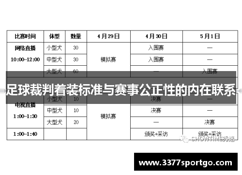 足球裁判着装标准与赛事公正性的内在联系